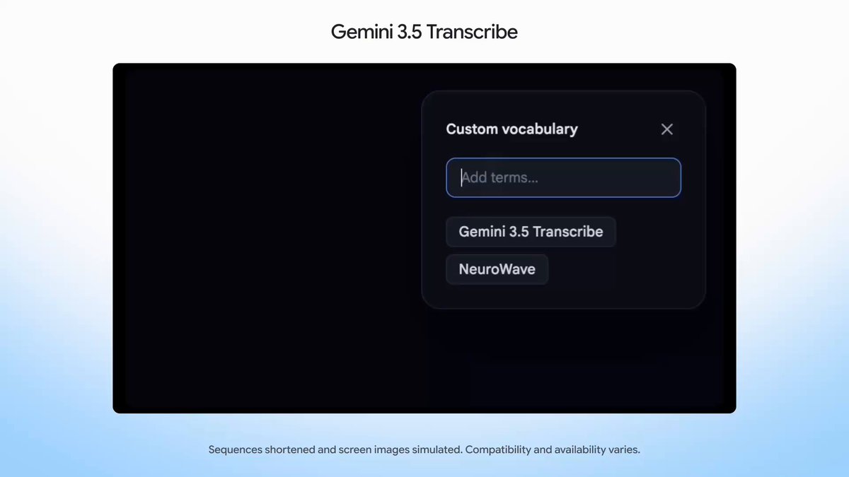 Gemini 3.5 Transcribe model visual